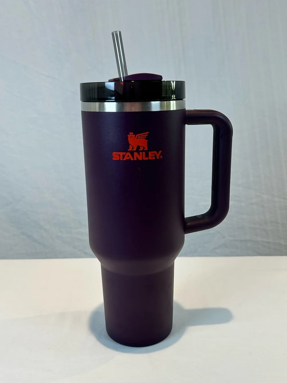 Stanley Plum Purple 40 oz Quencher
H2.0 FlowState Tumbler Mug w Orange logo - Picture 3 of 15